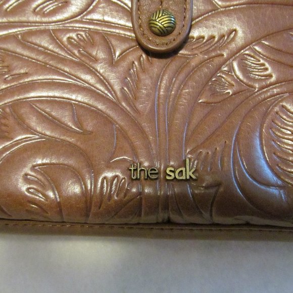 The Sak brown leather style clutch purse. - Picture 1 of 6